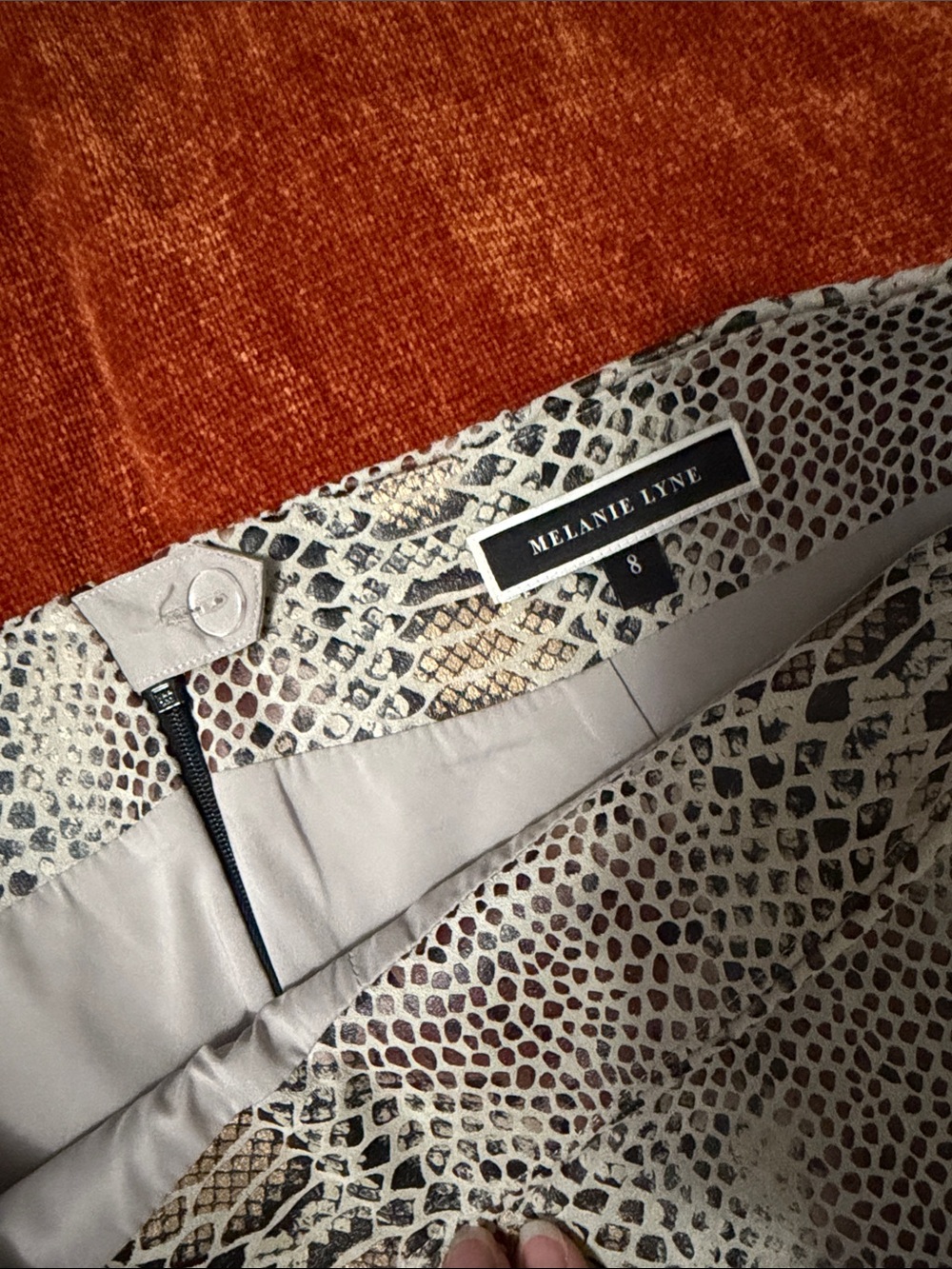 Melanie Lyne | Snake Print Skirt in Neutral Tones | 8 - Picture 5 of 9